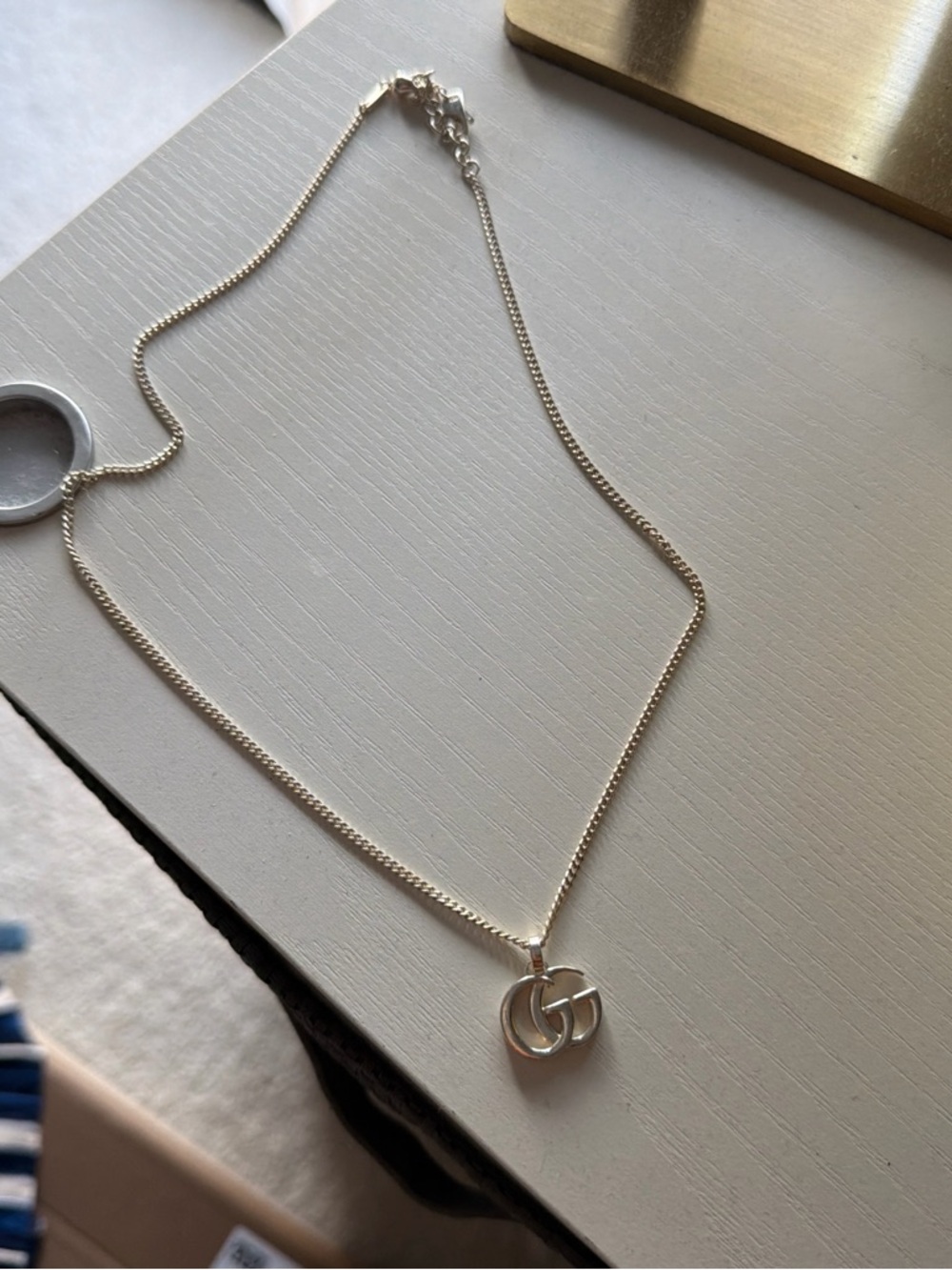 Gucci Silver Double-G Pendant Necklace